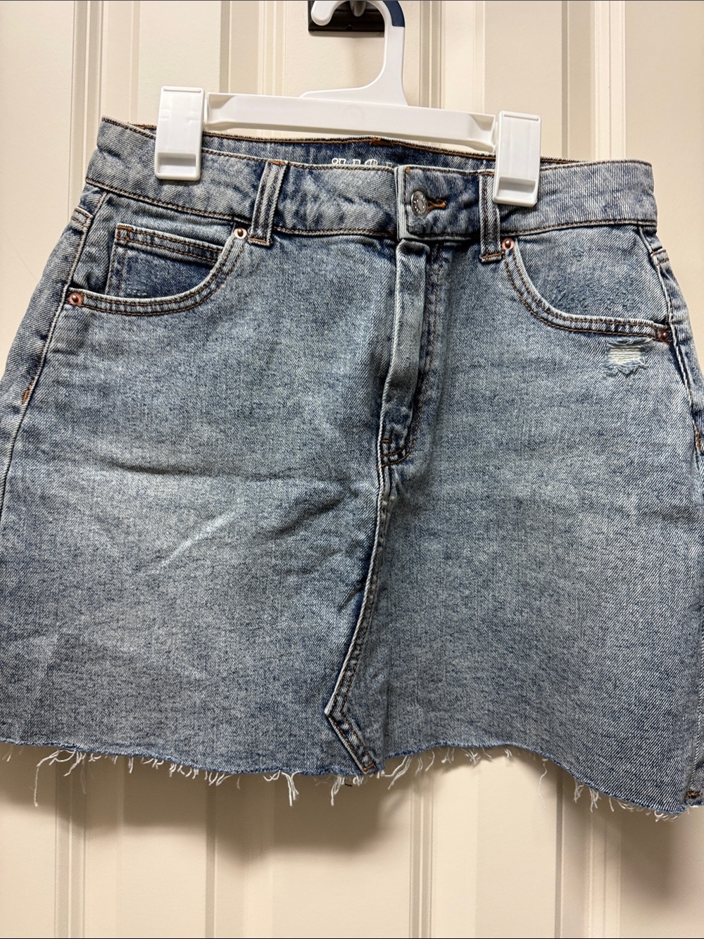 wild fable Red Nail Accent Light Blue Denim Topstitch Detail